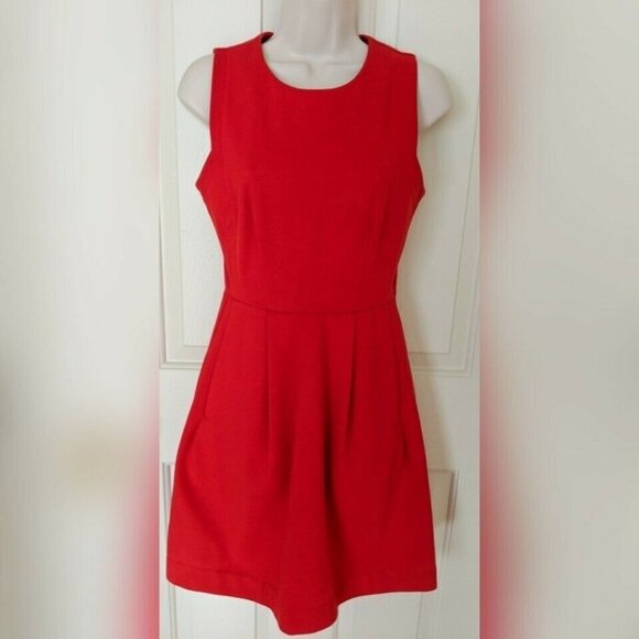 Madewell Dresses & Skirts - MADEWELL Fit & Flare Red Sleeveless Dress w/ Pocke